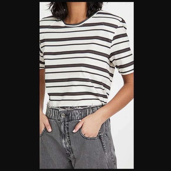 Jonathan Simkhai STANDARD Kyler Shoulder Pad Tee - Picture 1 of 6